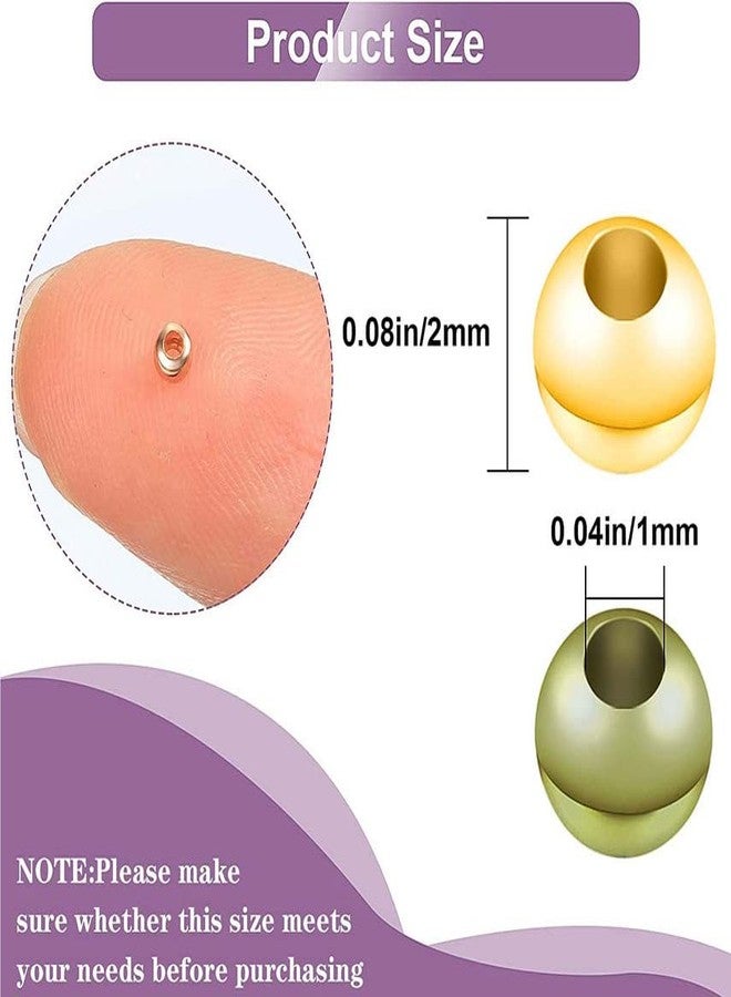 DIY Crafts 25 Grm, Antique Gold, Metal Spacer Beads Metallic Plated Round Beads Tiny Smooth Crimp Beads Jewelry Bracelet Making Clamp End Stopper Spacer Be (25 Grm, Antique Gold) - Image 4